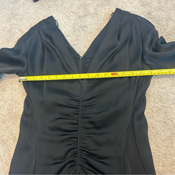 Zara Studio Collection limited edition black A-line V- neck pleated midi dress M - Picture 15 of 17